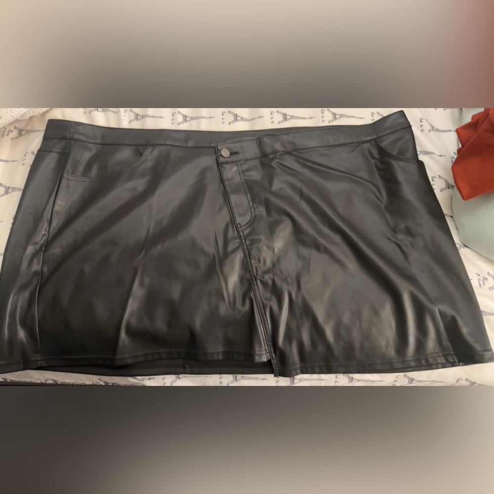 Future Collective Black Pleather Mini Skirt